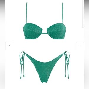 Triangl Mala Jade Sparkle Emerald Green Bikini Set